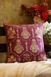 Buy_Amoliconcepts_Purple Viscose Velvet Bead Paisley Embroidered Cushion Cover_at_Aza_Fashions