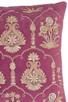 Buy_Amoliconcepts_Purple Viscose Velvet Bead Paisley Embroidered Cushion Cover_Online_at_Aza_Fashions