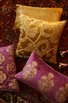 Buy_Amoliconcepts_Purple Viscose Velvet Bead Paisley Embroidered Cushion Cover_Online