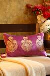 Buy_Amoliconcepts_Purple Viscose Velvet Bead Mogul Flower Embroidered Cushion Cover_at_Aza_Fashions