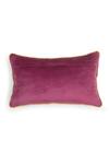 Amoliconcepts_Purple Viscose Velvet Bead Mogul Flower Embroidered Cushion Cover_Online_at_Aza_Fashions