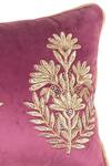 Buy_Amoliconcepts_Purple Viscose Velvet Bead Mogul Flower Embroidered Cushion Cover_Online_at_Aza_Fashions