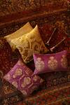 Shop_Amoliconcepts_Purple Viscose Velvet Bead Mogul Flower Embroidered Cushion Cover