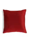 Amoliconcepts_Red Viscose Velvet Bead Flower Embroidered Cushion Cover_Online_at_Aza_Fashions