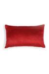 Amoliconcepts_Red Viscose Velvet Bead Mandala Embellished Cushion Cover_Online_at_Aza_Fashions