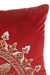 Buy_Amoliconcepts_Red Viscose Velvet Bead Mandala Embellished Cushion Cover_Online_at_Aza_Fashions