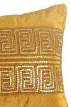 Shop_Amoliconcepts_Yellow Viscose Velvet Bead Sequin Embroidered Cushion Cover_Online_at_Aza_Fashions