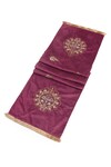 Shop_Amoliconcepts_Purple Viscose Velvet Zari Thread Embroidered Table Runner_at_Aza_Fashions