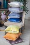 SITTARA WORKZ_Grey Velvet Makhmal Square Shaped Solid Cushion Cover_Online_at_Aza_Fashions