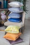 Shop_SITTARA WORKZ_Orange Velvet Makhmal Plain Cushion Cover_Online_at_Aza_Fashions