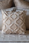 Buy_SITTARA WORKZ_Off White Velvet Makhmal Origami Cushion Cover_Online_at_Aza_Fashions