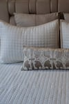 Buy_SITTARA WORKZ_Ivory Cotton Velvet Makhmal Qubic Bedding Set 