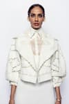 Buy_Pankaj & Nidhi_Ivory Tulle Embroidered Pearl Cord Shawl Yin Yang Work Bomber Jacket  