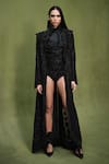 Buy_Pankaj & Nidhi_Black Tulle Embroidered Queen Of Clovers Embellished Noire Jacket  _at_Aza_Fashions