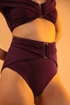 Shop_Tizzi_Purple Wonder Fabric Solid Off Shoulder Alatus Plain Bikini Set  _Online_at_Aza_Fashions