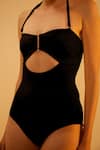 Buy_Tizzi_Black Wonder Fabric Solid Halter Plegm Monokini  _Online_at_Aza_Fashions