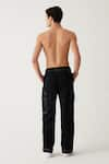 Shop_Tizzi_Black Twill Stitch Lines Fortio Street Trouser  _at_Aza_Fashions