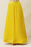 Buy_Samyukta Singhania_Yellow Georgette Embroidery Sequin Round Work Lehenga Set_Online_at_Aza_Fashions