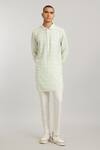 Buy_BUBBER COUTURE_Multi Color Cotton Silk Printed Pixel Miguel Kurta With Pant _at_Aza_Fashions