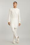 Buy_BUBBER COUTURE_Off White Cotton Silk Printed Geometric Rafael Straight Kurta With Pant _at_Aza_Fashions