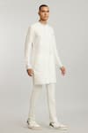 Shop_BUBBER COUTURE_Off White Cotton Silk Printed Steffano Placement Kurta With Pant _at_Aza_Fashions