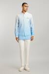 Buy_BUBBER COUTURE_Blue Cotton Silk Digital Printed Horizon Ari Bundi Jacket _at_Aza_Fashions