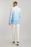 Shop_BUBBER COUTURE_Blue Cotton Silk Digital Printed Horizon Ari Bundi Jacket _at_Aza_Fashions