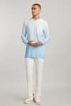 Buy_BUBBER COUTURE_Blue Cotton Silk Digital Printed Horizon Eli Kurta _at_Aza_Fashions