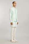 BUBBER COUTURE_Green Cotton Silk Digital Printed Matte Julio Bundi Jacket _Online_at_Aza_Fashions