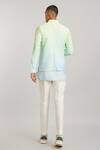 Shop_BUBBER COUTURE_Green Cotton Silk Digital Printed Trimond Luca Bundi Jacket _at_Aza_Fashions