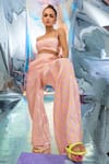 Buy_Papa Don't Preach_Pink Satin Printed Pac Street Girl Flared Pant  _at_Aza_Fashions