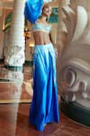 Buy_Papa Don't Preach Pret_Blue Taffeta Embellished Stone Square Wynter Ombre Pant Set _Online_at_Aza_Fashions