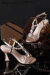 Buy_Elviraa By Pranali A Oswal_Gold Stone And Pearl Embellished French Heels _at_Aza_Fashions