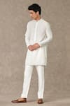 Masaba_Ivory Chanderi Embroidered Pearl Embellished Short Kurta _Online_at_Aza_Fashions