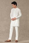 Buy_Masaba_Ivory Kurta Chanderi Embroidered Pearl And Pant Set _at_Aza_Fashions