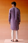 Shop_Twenty Nine_Purple Gajji Silk Embroidered Mirror Bandhani Kurta And Pant Set _at_Aza_Fashions