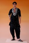 Buy_Twenty Nine_Black Silk Embroidered Mirror Kurta And Salwar Set _at_Aza_Fashions