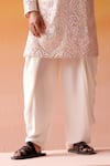 Twenty Nine_Pink Silk Embroidered Mirror Afghani Kurta And Salwar Set _Online_at_Aza_Fashions