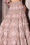 Buy_Ridhima Bhasin_Pink Pure Organza Embellished Floral Anaya Bridal Lehenga Set  _Online_at_Aza_Fashions