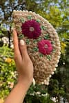 DHAAGA LIFE_Beige Woven Bouquet Thread Embroidered Clutch_Online_at_Aza_Fashions