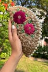 Buy_DHAAGA LIFE_Beige Woven Bouquet Thread Embroidered Clutch_Online_at_Aza_Fashions