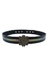 Buy_S&N by Shantnu Nikhil_Black Embellished Aerial Crested Belt _at_Aza_Fashions