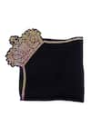 Shop_S&N by Shantnu Nikhil_Black Embellished Diamante Pocket Square _at_Aza_Fashions