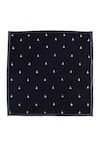 Shop_S&N by Shantnu Nikhil_Black Embellished Twill Silk Pocket Square _at_Aza_Fashions