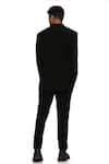 Shop_PARESH LAMBA SIGNATURES_Black Cupro Plain Straight Fit Trouser  _at_Aza_Fashions