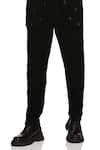 PARESH LAMBA SIGNATURES_Black Cupro Plain Straight Fit Trouser  _Online_at_Aza_Fashions