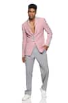 Buy_PARESH LAMBA SIGNATURES_Pink Cupro Plain Color Block Panelled Jacket _Online_at_Aza_Fashions
