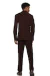 Shop_PARESH LAMBA SIGNATURES_Brown Cupro Plain Patch Pocket Trouser  _at_Aza_Fashions