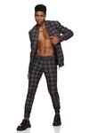 Buy_Paresh Lamba Signatures_Grey Cotton Checkered Bomber Jacket And Pant Set _Online_at_Aza_Fashions