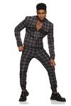 Paresh Lamba Signatures_Grey Cotton Checkered Bomber Jacket And Pant Set _at_Aza_Fashions